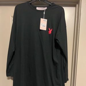 Missguided X Playboy long sleeve tshirt dress